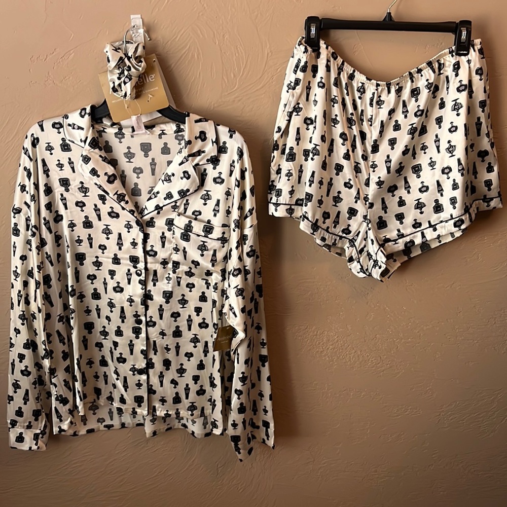 Satin white pj set